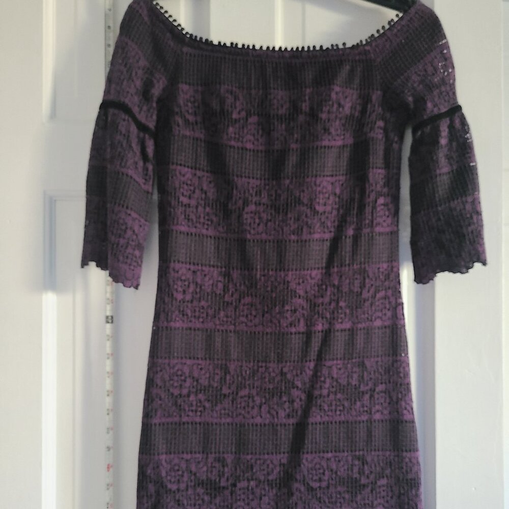 Purple Lace Fitted Dress